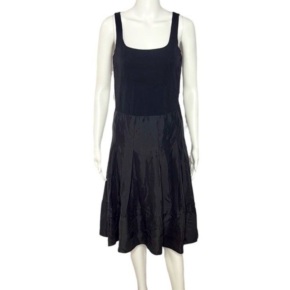 Max Mara Silk Skirt Sleeveless Dress Womens 44 Black‎ Excellent Made In Italy